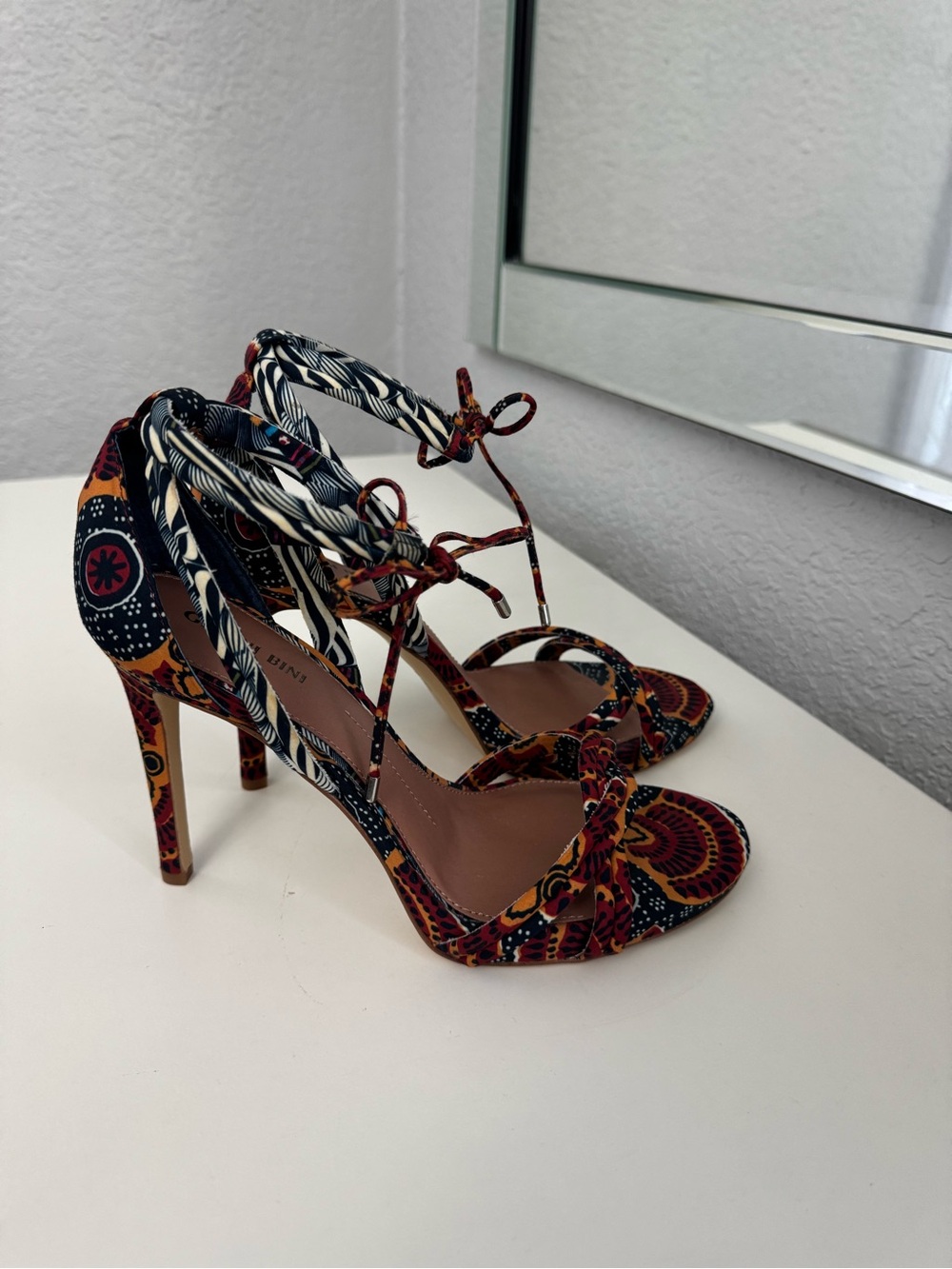Gianni Bini Multi-Color Printed Lace-Up High Heels NWOB